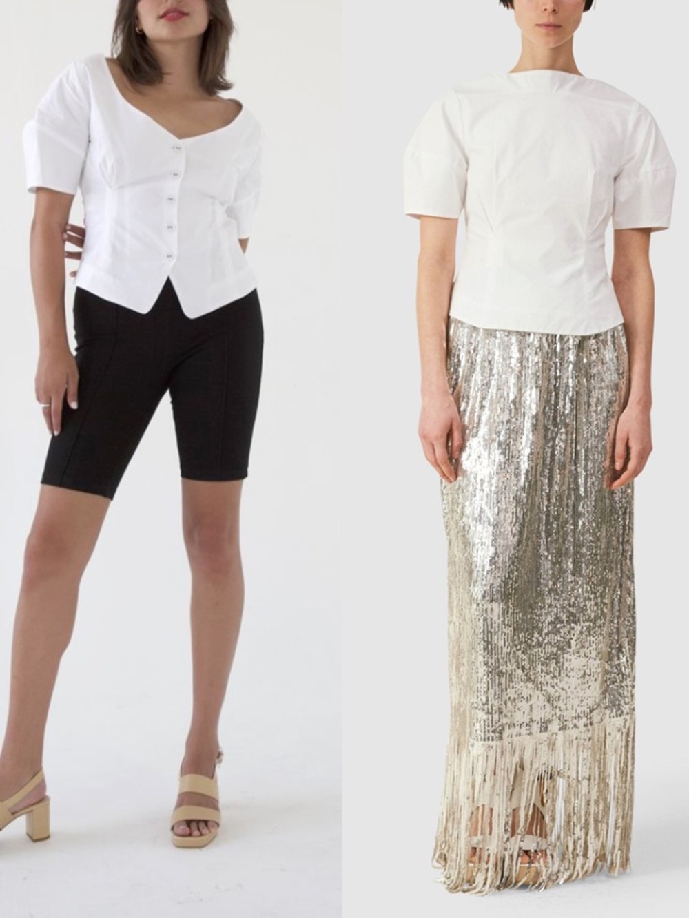 Rachel Comey Dillinger reversible white cotton top blouse dress 2 XS S M O/S